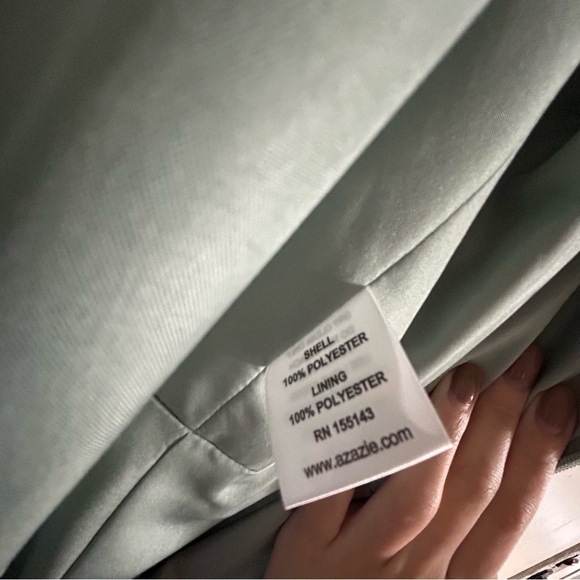 Azazie Nala A-Line Pleated Chiffon Dress in Agave sz 8 - Picture 6 of 6